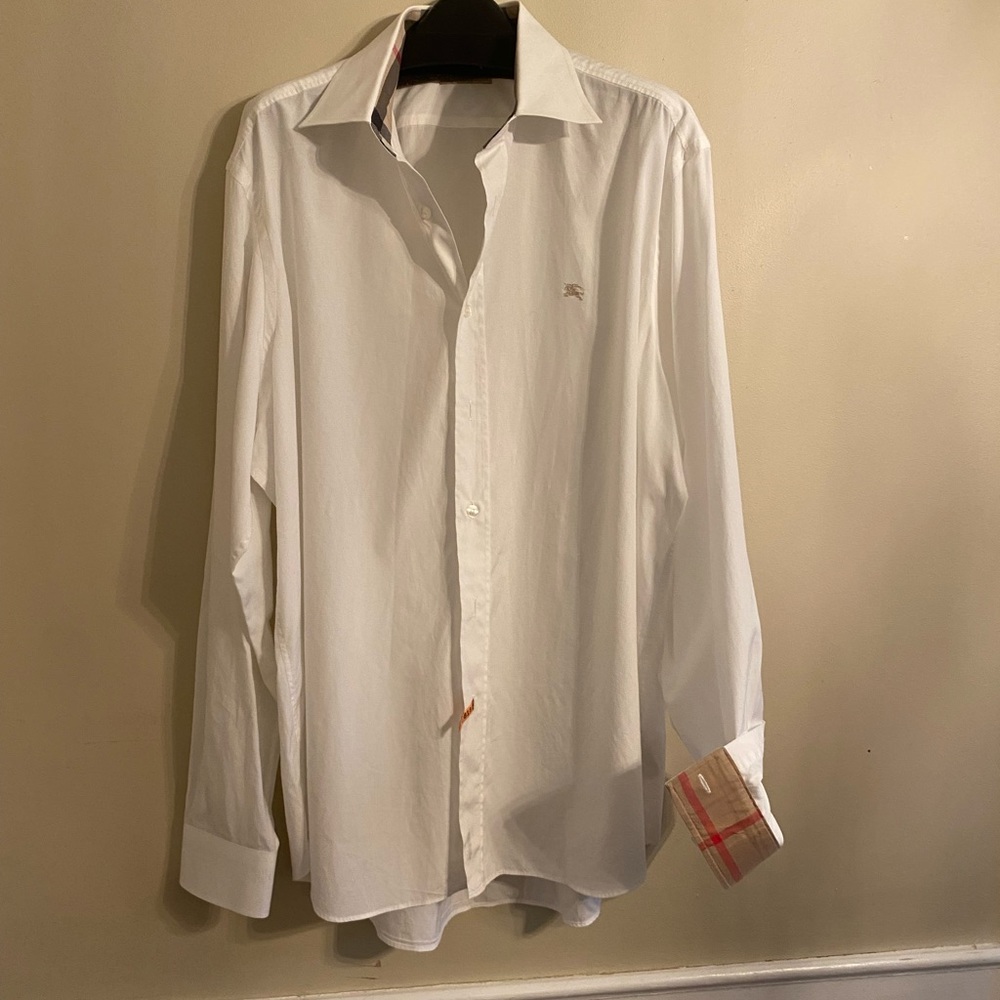 Men’s Classic Fit Burberry Brit Logo Dress Shirt XXL